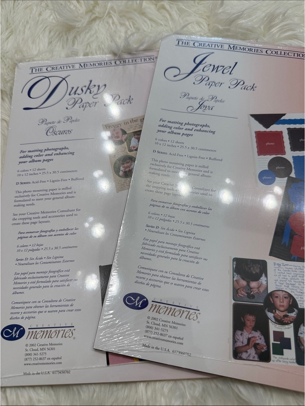 Creative Memories Dusky & Jewel Paper Packs for Scrapbooking and Photo Mounting